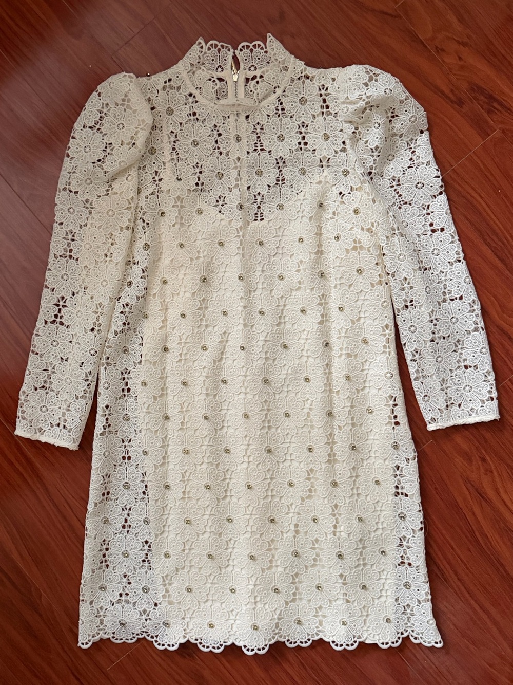 kate spade Cream Crochet Lace Long Sleeve Dress